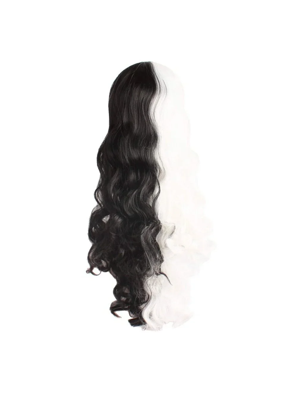 Women's White Black Synthetic Lolita Long Curly Clip On Ponytails Cosplay Wigs